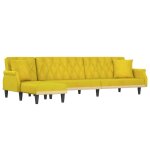 Vidaxl canap - lit en forme de l jaune 271x140x70 cm velours