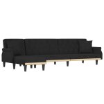 Vidaxl canap - lit en forme de l noir 271x140x70 cm velours