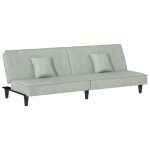 Vidaxl canap� - lit gris clair velours