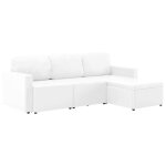 Vidaxl canap - lit modulaire 3 places blanc similicuir
