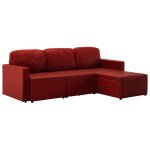 Vidaxl canapé - lit modulaire 3 places rouge bordeaux similicuir Vidaxl canapé - lit modulaire 3 places rouge bordeaux similicuir