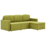 Vidaxl canapé - lit modulaire 3 places vert tissu Vidaxl canapé - lit modulaire 3 places vert tissu