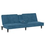Vidaxl canapé - lit avec porte - gobelets bleu velours Vidaxl canapé - lit avec porte - gobelets bleu velours