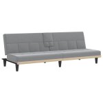 Vidaxl canap - lit avec porte - gobelets gris clair tissu