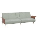 Vidaxl canap - lit avec porte - gobelets gris clair velours