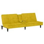 Vidaxl canapé - lit avec porte - gobelets jaune velours Vidaxl canapé - lit avec porte - gobelets jaune velours