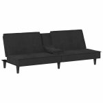 Vidaxl canap - lit avec porte - gobelets noir velours