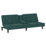 Vidaxl canap - lit avec porte - gobelets vert fonc velours