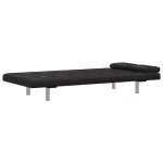 Vidaxl canap - lit rglable avec deux oreillers similicuir noir