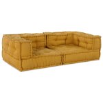 Vidaxl canap� modulable 2 places jaune 140x70x36 cm en tissu