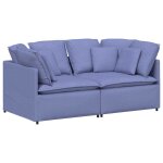 Vidaxl canap� modulable avec coussins en tissu bleu jean