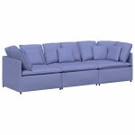 Vidaxl canap� modulable avec coussins en tissu bleu jean