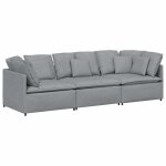 Vidaxl canap� modulable avec coussins en tissu gris clair