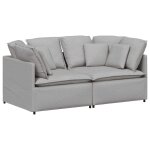 Vidaxl canap� modulable avec coussins en tissu gris nuage