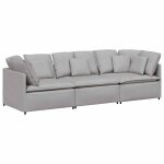 Vidaxl canap� modulable avec coussins en tissu gris nuage