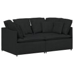 Vidaxl canap� modulable avec coussins en tissu noir