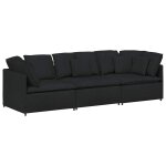 Vidaxl canap� modulable avec coussins en tissu noir