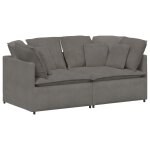 Vidaxl canap� modulable avec coussins en tissu velours c�tel� gris clair