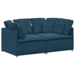 Vidaxl canap� modulable avec coussins velours bleu