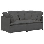 Vidaxl canap� modulable avec coussins velours c�tel� gris fonc�
