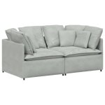 Vidaxl canap� modulable avec coussins velours gris clair