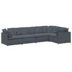 Vidaxl canap� modulable avec coussins velours gris fonc�