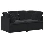 Vidaxl canap� modulable avec coussins velours noir