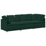 Vidaxl canap� modulable avec coussins velours vert fonc�