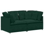 Vidaxl canap� modulable avec coussins velours vert fonc�