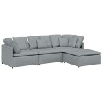 Vidaxl canap� modulable avec repose - pieds et coussins en tissu gris clair