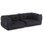 Vidaxl canap� modulaire 2 places anthracite 140x70x36 tissu