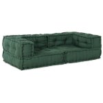 Vidaxl canap� modulaire 2 places vert 140x70x36 tissu