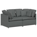 Vidaxl canap� modulaire avec coussins en tissu gris fonc�