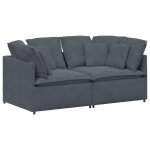 Vidaxl canap� modulaire avec coussins en velours gris fonc�