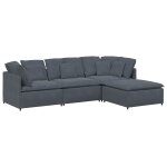Vidaxl canap� modulaire et repose - pieds et coussins velours gris fonc�