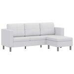 Vidaxl canapé sectionnel à 3 places cuir synthétique blanc Vidaxl canapé sectionnel à 3 places cuir synthétique blanc