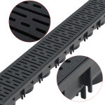 Vidaxl caniveau de drainage 2 pcs plastique 2 m