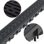 Vidaxl caniveau de drainage 3 pcs plastique 3 m
