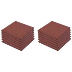 Vidaxl carreaux de protection antichoc 12pc caoutchouc 50x50x3cm rouge