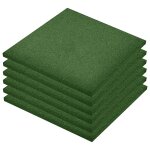 Vidaxl carreaux de protection antichoc 6pcs caoutchouc 50x50x3cm vert