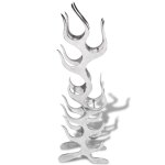 Vidaxl casier � 9 bouteilles en forme de flamme aluminium argent�