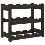 Vidaxl casier  bouteilles pour 12 bouteilles noir bois pin solide