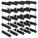 Vidaxl casier � bouteilles pour 20 bouteilles noir bois de pin solide