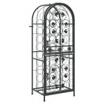 Vidaxl casier � bouteilles 41 bouteilles noir 45x36x120 cm fer forg�