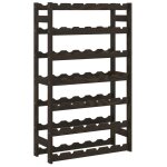 Vidaxl casier � bouteilles pour 42 bouteilles noir bois pin solide