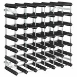 Vidaxl casier � bouteilles pour 42 bouteilles noir bois de pin solide
