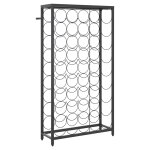 Vidaxl casier � bouteilles de 45 bouteilles noir 54x18x100cm fer forg�