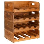 Vidaxl casiers  bouteilles 4pcs de 16 bouteilles bois d'acajou massif