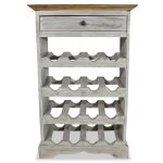 Vidaxl casier  bouteilles bois d'acajou massif 55x23x85 cm