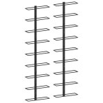 Vidaxl casiers � bouteilles muraux pour 18 bouteilles 2 pcs noir fer